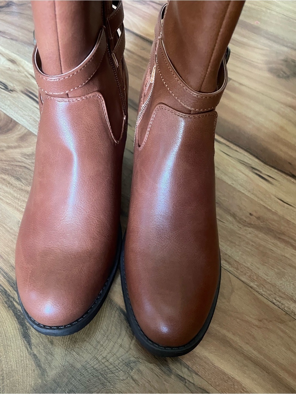 Gabylou Brown Knee-High Block Heel Boots Size 42 Wide Calf - Picture 8 of 12